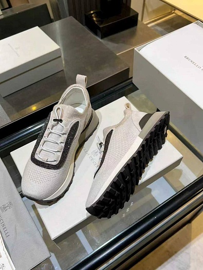 Женские текстильные кроссовки Brunello Cucinelli premium   