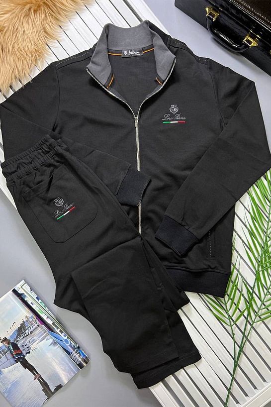 Чёрный мужской костюм Loro Piana