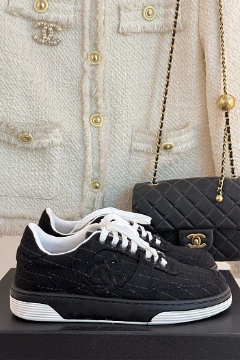 Женские кроссовки Chanel Premium - Black   