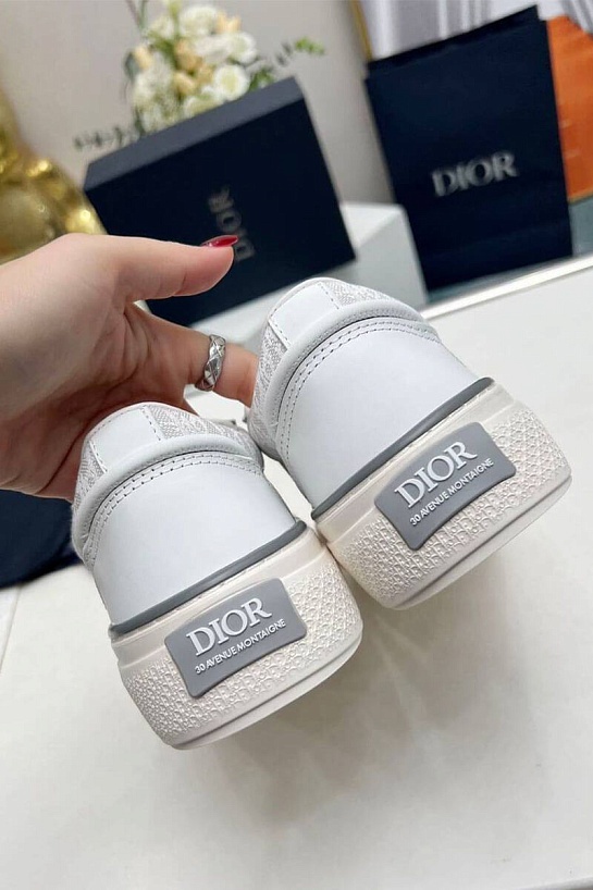 Женские комбинированные кроссовки Dior белого цвета
