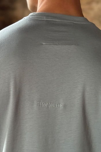 Мужская серая футболка Givenchy 4G logo print   