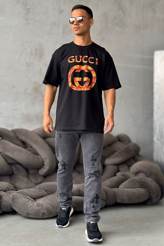 Оверсайз футболка Gucci чёрного цвета