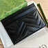 Кожаный чёрный кардхолдер Gucci GG logo-plaque 10x7 см - Black