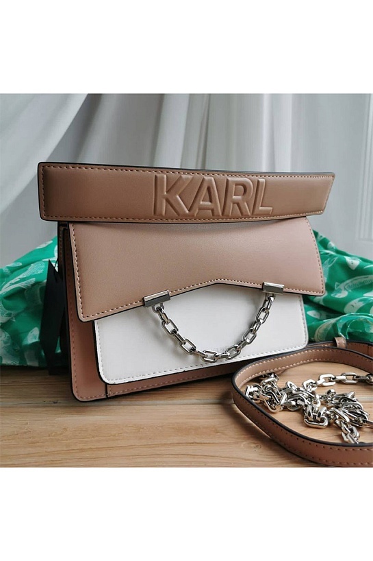 Кожаная сумка-сетчел Karl Lagerfeld Seven 21x15 см