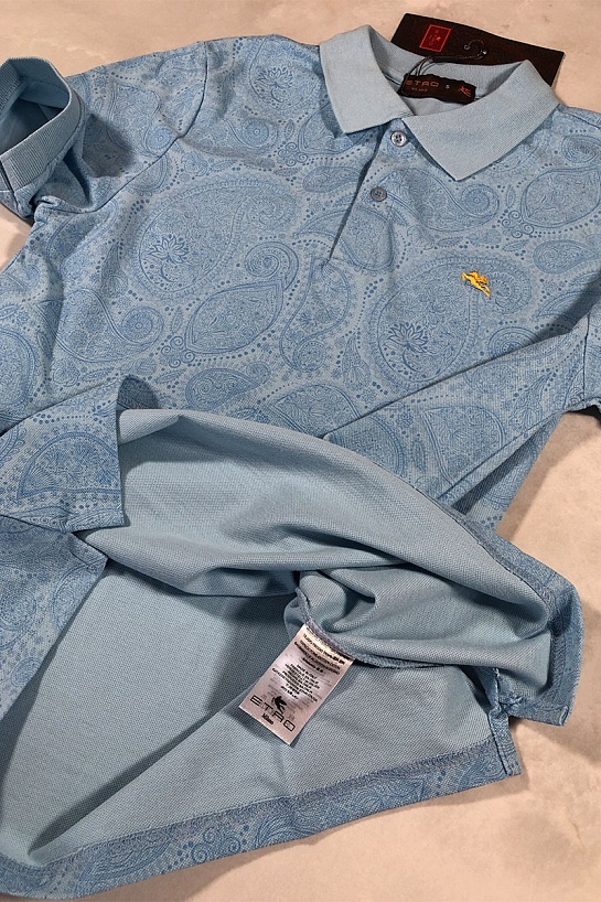 Классическое мужское поло Etro голубого цвета
