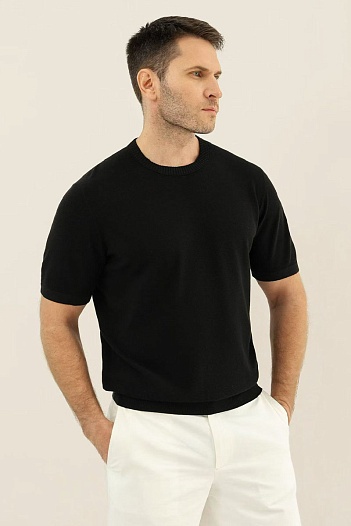 Мужская чёрная футболка Loro Piana premium   