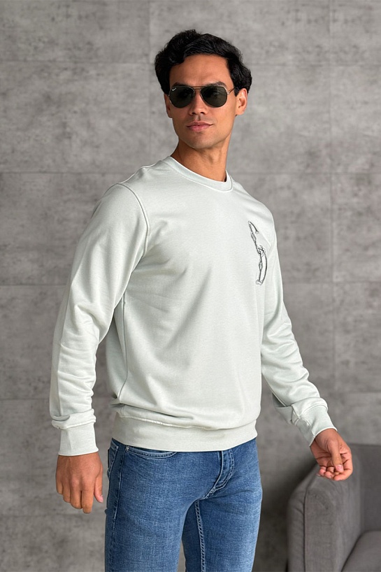 Мужской серый свитшот Dior CD Interlaced