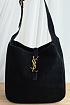 Женская чёрная замшевая сумка Yves Saint Laurent 37x29 см