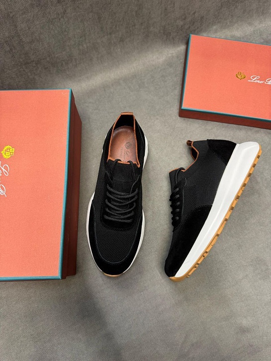 Мужские кроссовки Loro Piana knitted - Navy