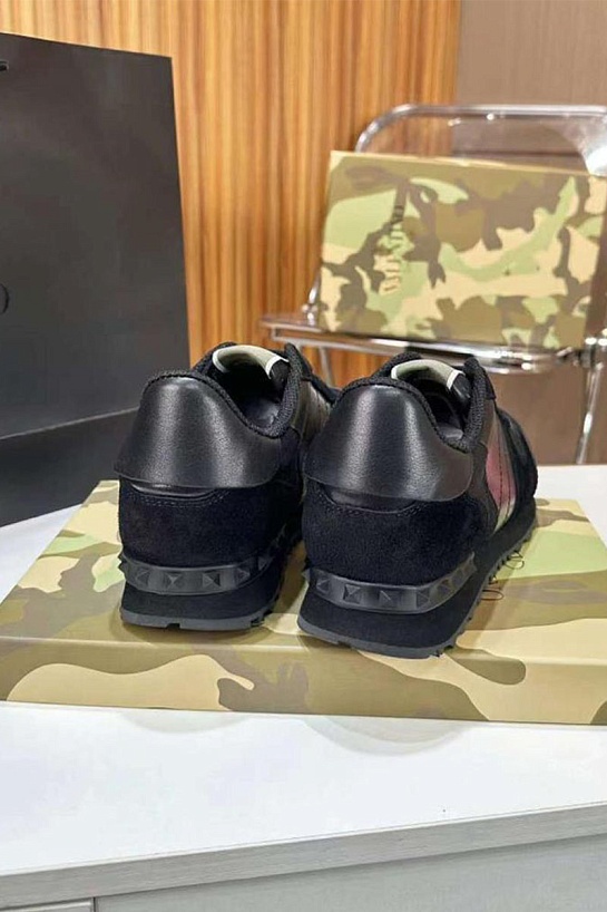Комбинированные кроссовки Valentino Rockrunner - Black