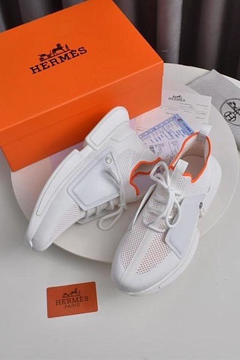 Мужские текстильные кроссовки Hermes Expert - White   