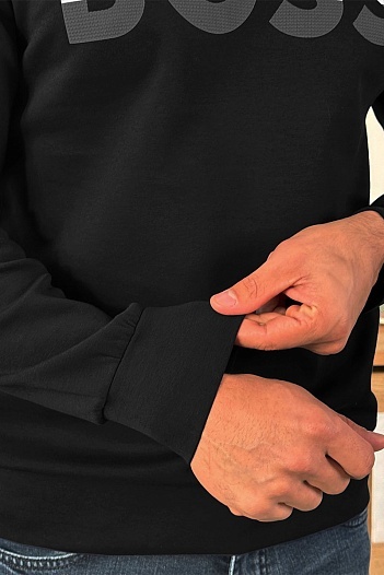 Чёрный свитшот Hugo Boss Salbo 1 Logo-print   