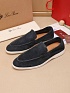 Мужские замшевые лоферы Loro Piana Summer Walk - Grey