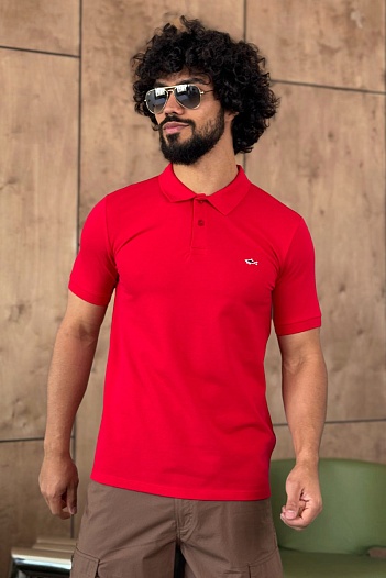 Красное поло Paul & Shark logo-embroidered   