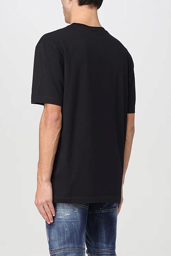 Мужская чёрная футболка Dsquared2 logo-print   