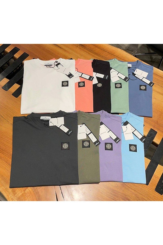 Футболка белого цвета Stone Island compass-patch