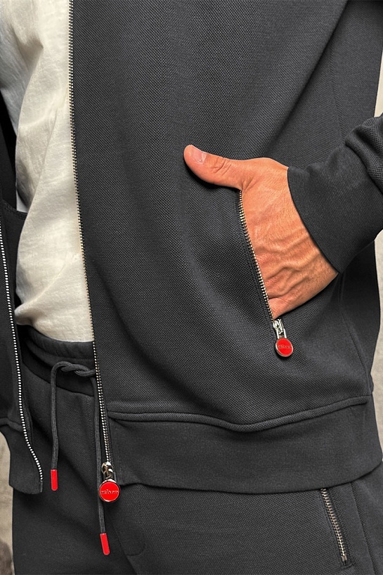 Кофта на молнии Kiton серого цвета