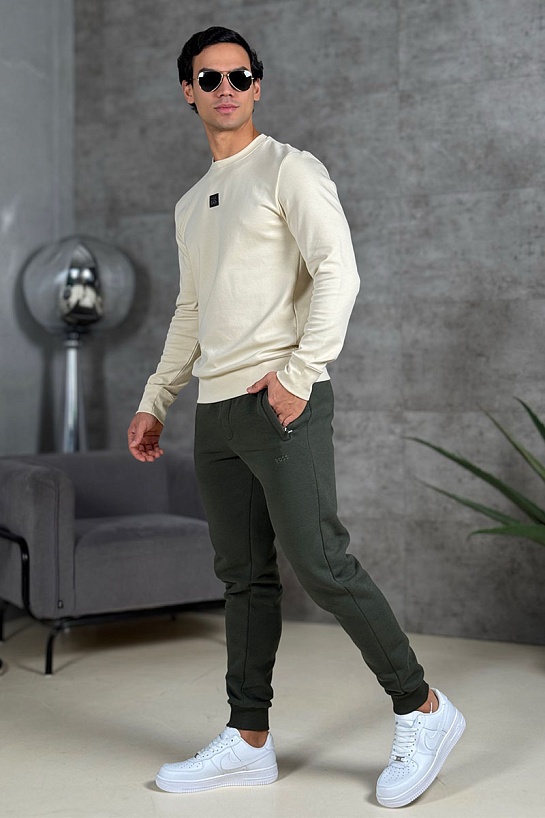 Штаны на флисе Hugo Boss зелёного цвета