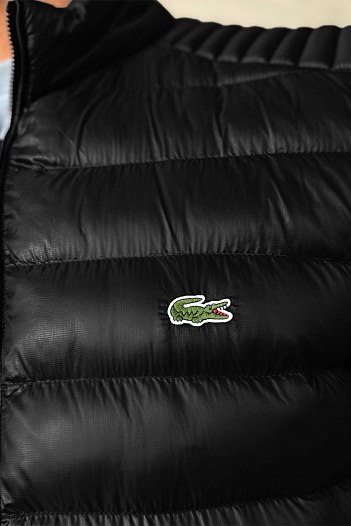 Мужская чёрная куртка Lacoste logo-patch   