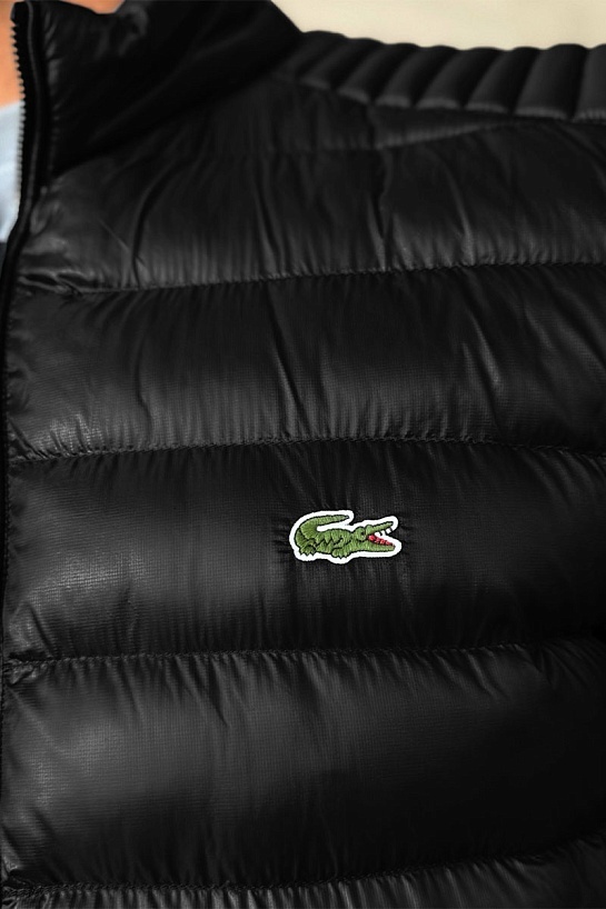 Мужская чёрная куртка Lacoste logo-patch
