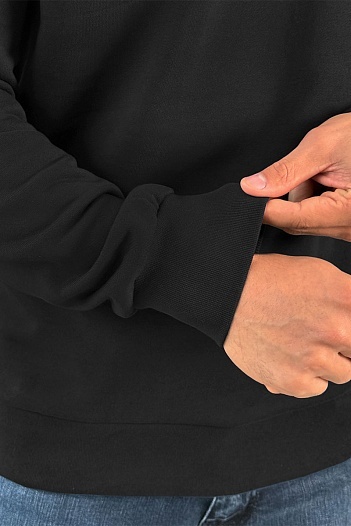 Мужской чёрный свитшот Moncler logo-print   