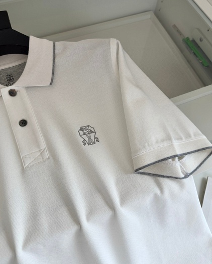 Мужское поло Brunello Cucinelli Premium - White   