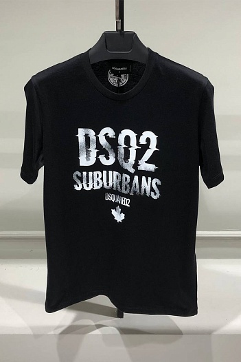 Мужская чёрная футболка Dsquared2 Suburbans   
