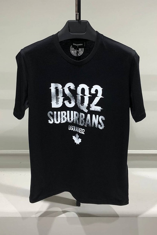 Мужская чёрная футболка Dsquared2 Suburbans