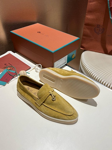 Женские замшевые лоферы Loro Piana Summer Charms Walk premium   