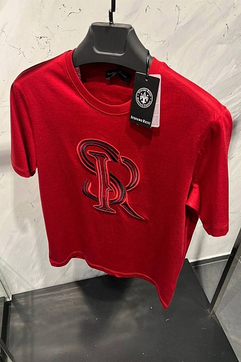 Мужская футболка Stefano Ricci красного цвета   