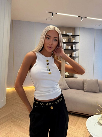 Женская хлопковая майка Schiaparelli premium - White   