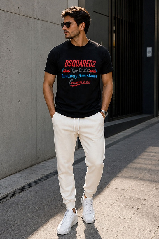 Чёрная футболка Dsquared2 Tow Truck