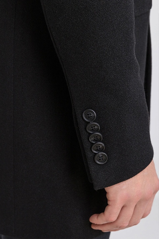Чёрное мужское пальто Burberry logo label