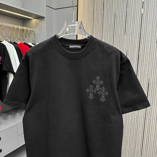 Чёрная оверсайз футболка Chrome Hearts Premium