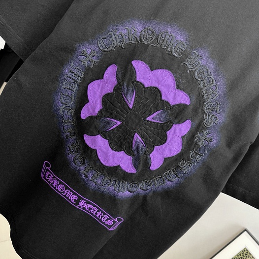 Чёрная оверсайз футболка Chrome Hearts Premium   