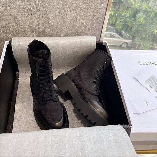 Женские ботинки Celine чёрного цвета