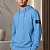 Мужское худи голубого цвета Stone Island Compass-patch