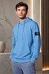 Мужское худи голубого цвета Stone Island Compass-patch