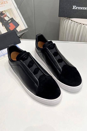 Мужские кроссовки Ermenegildo Zegna Triple Stitch - Black   
