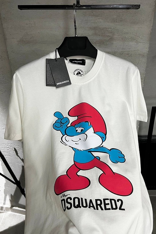 Белая футболка Dsquared2 smurfs graphic-print