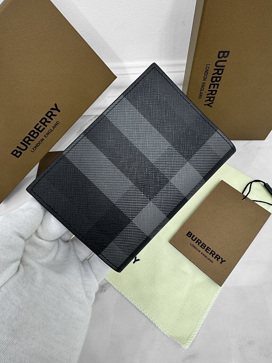 Кожаная обложка для паспорта Burberry Check Premium 14x10x2 см
