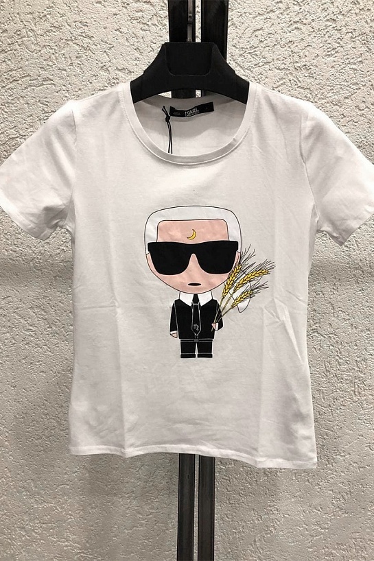 Женская белая футболка Karl Lagerfeld "Virgo"