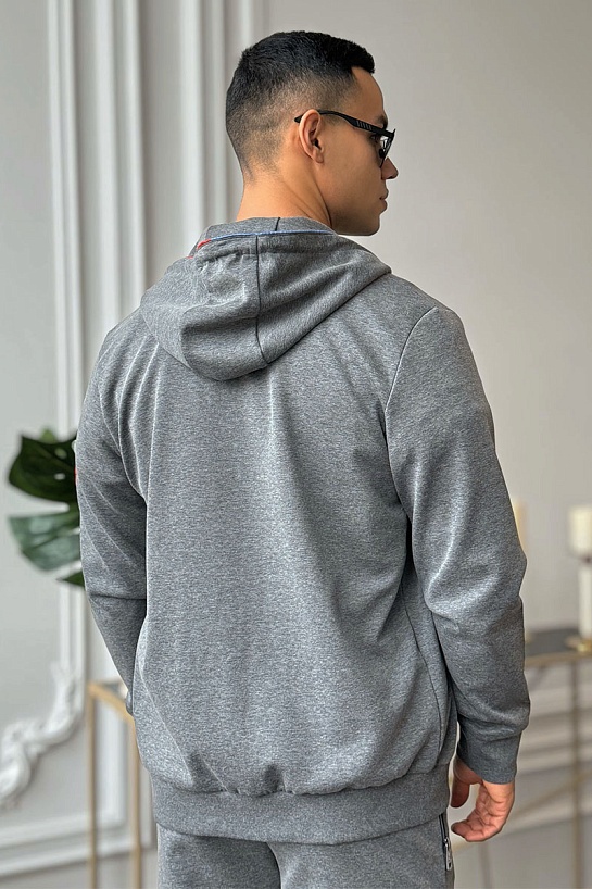 Серый спортивный костюм Moncler logo-embroidered