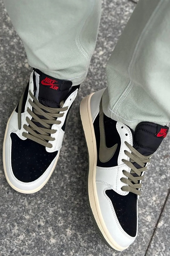 Кроссовки Travis Scott x Nike Air Jordan 1 Low OG "Olive"