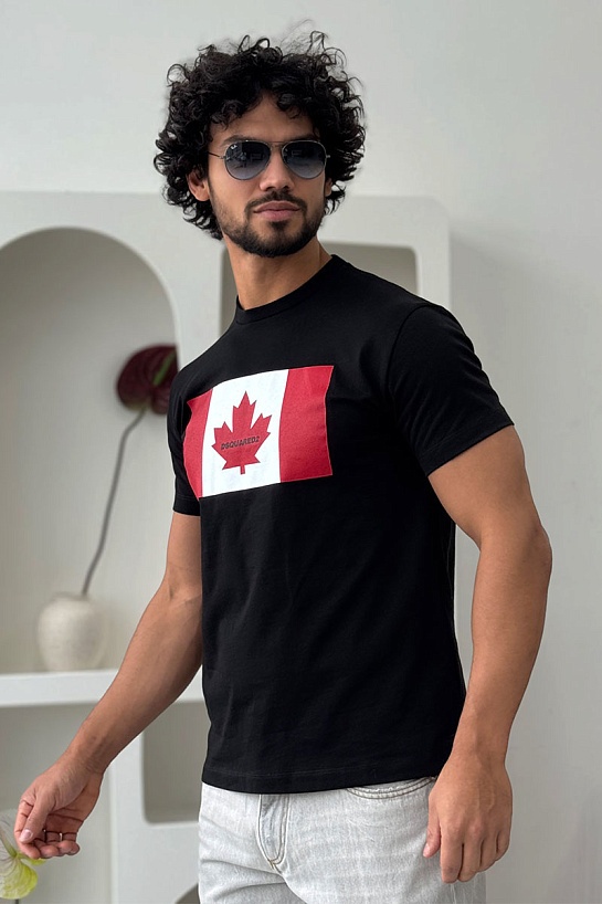 Футболка тёмно-синего цвета Dsquared2 Flag of Canada
