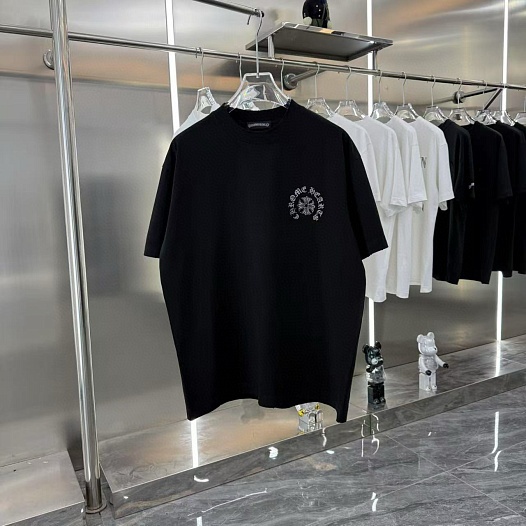 Чёрная оверсайз футболка Chrome Hearts Premium   