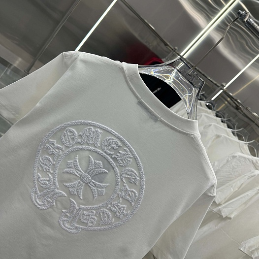 Белая оверсайз футболка Chrome Hearts Premium   
