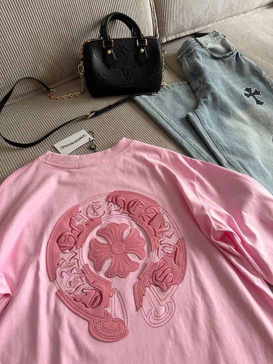 Женская оверсайз футболка Chrome Hearts premium