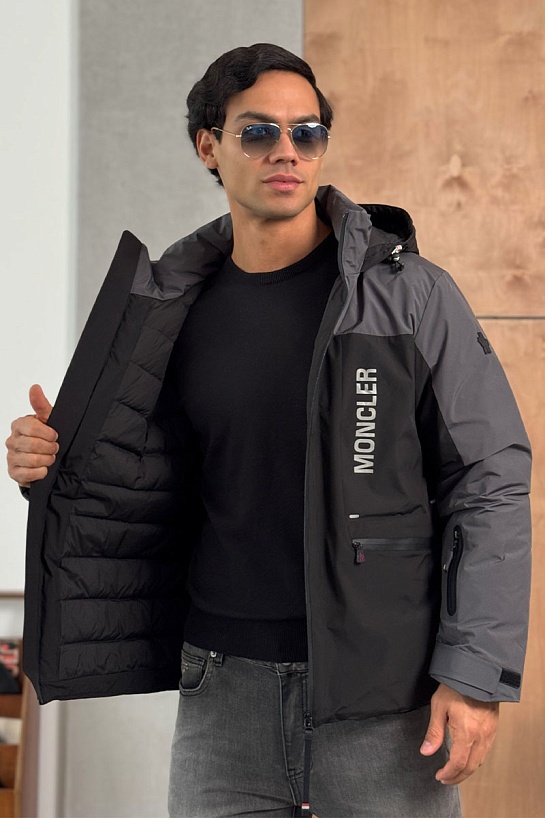 Пуховик Moncler Grenoble Fussen Ski - Black / Grey