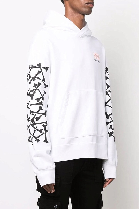 Белое мужское худи Amiri Bones logo-print